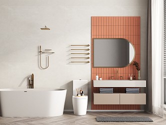 modern sink bathroom cabinet 3d model