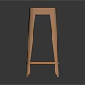 Modern Copper Metal Bar Stool With Square Seat And Slim Supportive Legs