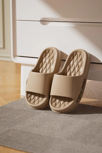Beige Slippers With Original Design For Home Use 3d model