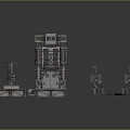 3D Model of Complex Mechanical Equipment with Metal Platforms Connecting Frames and Arms