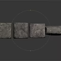 Natural Gray Stone Blocks With Rough Texture Aligned In A Straight Line