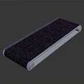 Sleek Dark Blue Long Rectangular Equipment with Silver Trim Textured Surface on Reflective Background