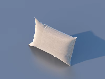 Soft White Cotton Pillow With Simple Design For Comfortable Home Bedroom Use 3d model