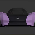 Futuristic Purple And Black Concept Car With Sleek Body Design Transparent Roof And Unique Wheels
