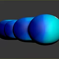 Two Blue Glossy Abstract Character Creature Shapes With Spiral Wave Design On Dark Background