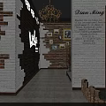 Elegant Restaurant Interior Design With Wooden Bookshelves Chandeliers Dining Tables And Bricked Walls