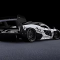 Black And White Race Car With Patterned Body 125 Number And Sleek Design