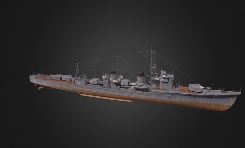 modern warship destroyer weapon ship cruiser ship 3d model