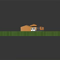 Single Story House Exterior With Gray Roof Yellow Garage White Door Windows And Green Lawn