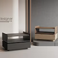 Modern Bedside Tables With Open Shelf Design In Dark And Light Wood
