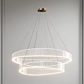 Modern Chandelier with Double Circular Ring Design Transparent Mesh Structure and Soft Illumination 3d model