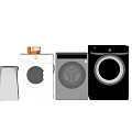 Modern Washing Machines with Various Colors and Stylish Designs for Home Use