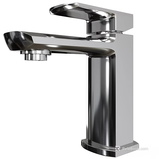 Modern Stainless Steel Faucet with Polished Chrome Finish Contemporary Design for Kitchen Sink 3d model 
