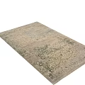 Vintage Square Carpet With Elegant Distressed Pattern In Beige And Gray Tones