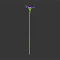 Decorative Ornament Combination For Home Decor With Purple Blue Gradient Flower And Green Stem