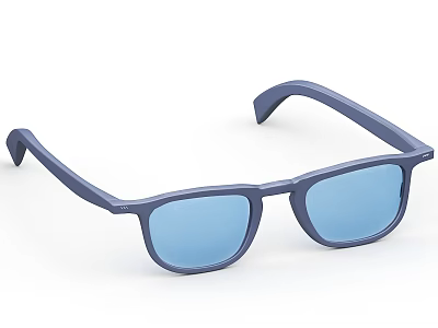 Modern Fashionable Blue Square Sunglasses With Acetate Frame And Tinted Lenses 3d model