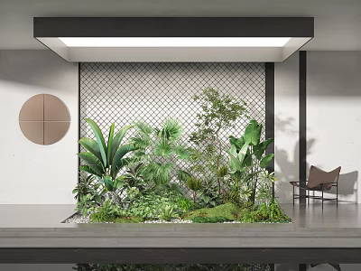 Modern Interior Design With Various Lush Green Indoor Plants And Foliage 3d model