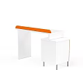 Kids Desk With White Frame Orange Edge And Cabinet Featuring Orange Pink Drawers