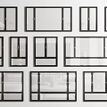 Various Modern Casement Window Designs With Different Frame Styles And Glass Panels 3d model