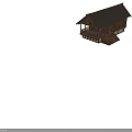 Ancient Architecture Wooden Structure With Sloped Roof Stairs Veranda And Traditional Design Views
