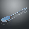 Elegant Silver Spoon Design With Intricate Ornate Handle And Shiny Surface For Daily Tableware