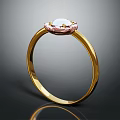 Elegant Gold Ring with Pink and White Gemstones Stylish Fashion Accessory Piece