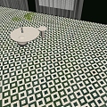 Green geometric mosaic tile tile kitchen and bathroom floor tile 3d model