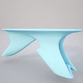 Modern Light Blue Outdoor Chair With Unique Sleek And Creative Structure 3d model