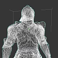 Game Movie Character In Gray Medieval Knight Armor With Yellow Accents And Helmet