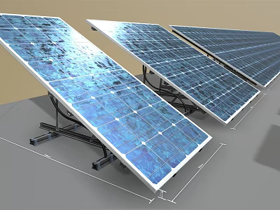 Efficient Solar Panels System With Mounting Brackets For Home Daily Electrical Appliances 3d model