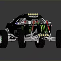 Black And Green Off Road Car With Monster Energy Logo And Large Wheels