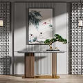 Modern End Desk 3d model