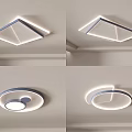 Modern LED Ceiling Light With Geometric Square And Round Design For Home Decor 3d model