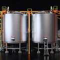 modern large oil storage tank 3d model