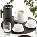 Modern table cutlery combination 3d model