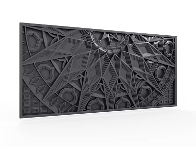 Black 3D Geometric Pattern Modern Intricate Wall Decor With Abstract Design 3d model