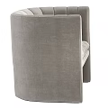 Modern Gray Velvet Single Sofa With Striped Backrest And Armrest For Living Room Interior