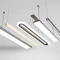 Modern Linear LED Pendant Lights With Sleek Design For Contemporary Spaces 3d model