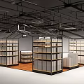 Modern Metal Frame Shelving Units With Wooden Shelves For Indoor Storage