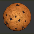 Freshly Baked Delicious Orange Cookie With Chocolate Chips And Crunchy Texture