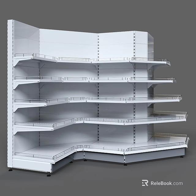 Modern White Corner Storage Shelves Featuring Multiple Layers And Sturdy Design 3d model 