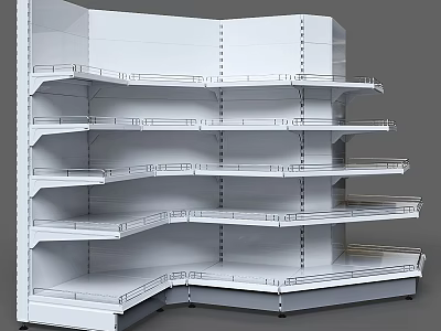 Modern White Corner Storage Shelves Featuring Multiple Layers And Sturdy Design 3d model