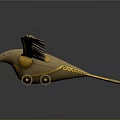 Golden Bird Model With Decorative Wings And Small Wheels 3d model