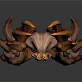 Game and Movie Fiery Demon Character with Flaming Horns Muscular Body and Lava Like Arms