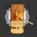 Sliced Bread With Honey Dipper Drizzling Fresh Honey On Lace Doily