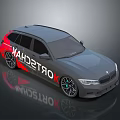 Gray Modern Wagon Car Featuring VAHDETROK Graphics Sporty Wheels And Sleek Design