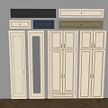Modern Wardrobe Doors In Different Styles With Glass Inserts And Paneled Fronts 3d model