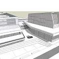 Modern Office Building Exterior With Glass Facade And Geometric Architectural Design