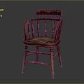 Rustic Solid Wood Chair Featuring Slatted Back And Armrests For Living Room Furniture