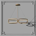 Modern Elegant Chandelier With Golden Frame Circular Design And Illuminated Light Strips